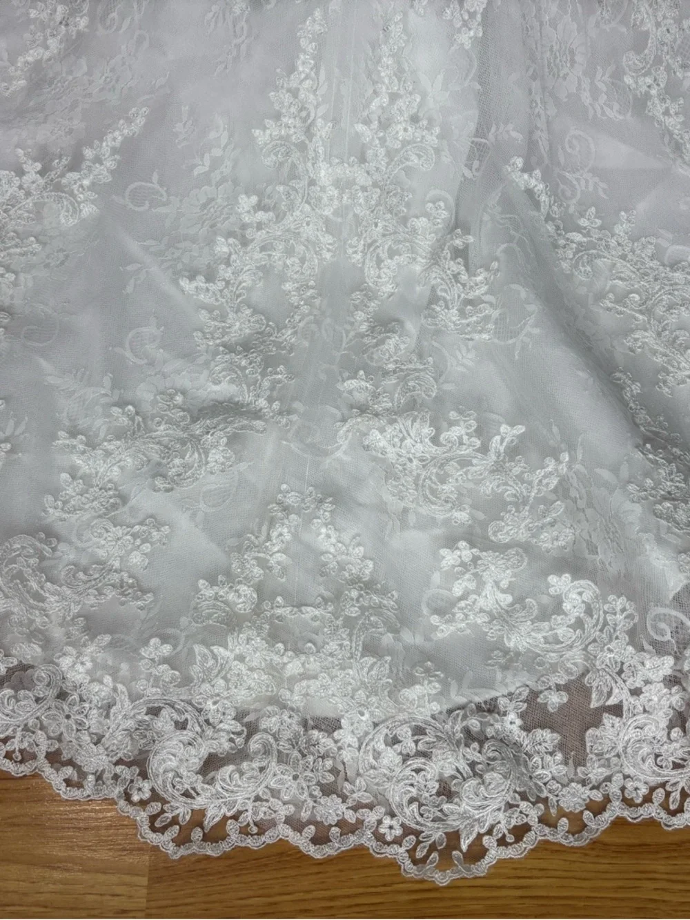 Alfred Angelo White Lace Backless Long Sleeve Bridal Wedding Gown 16 - Picture 9 of 15